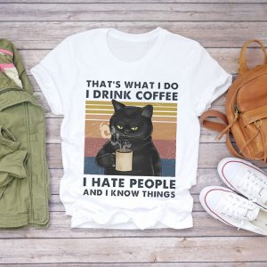 Funny Cat Print Women T-shirts 1