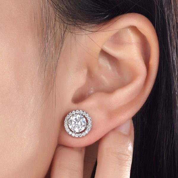2.5 carat halo earrings