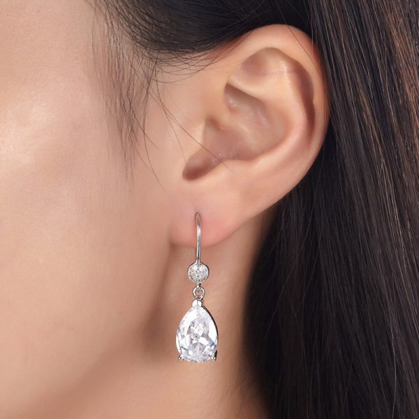 4 carart pear sterling silver earrings