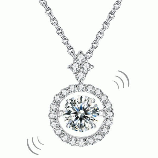 diamond round necklace