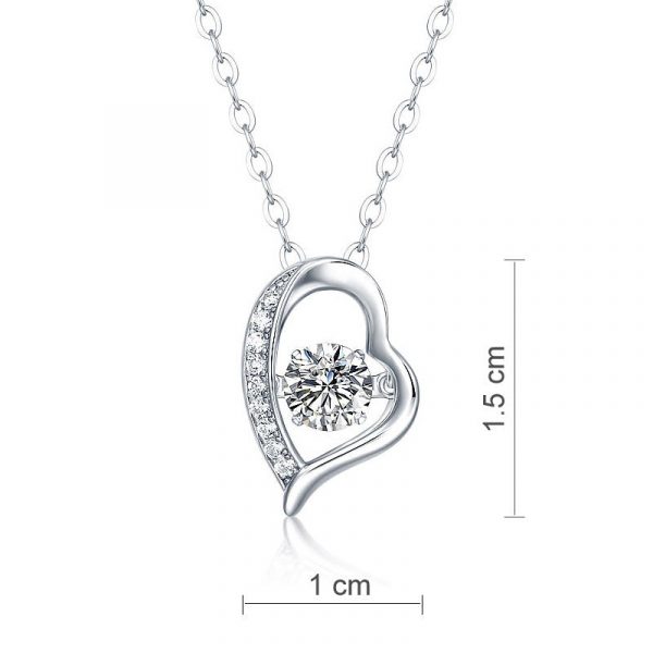 diamond silver necklace