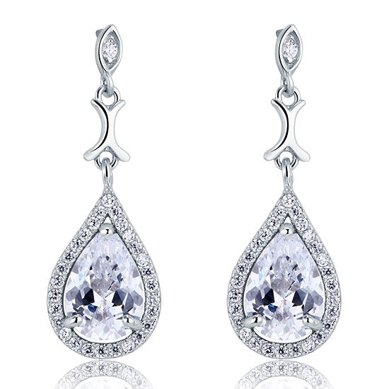 vintage pear sterling silver earrings